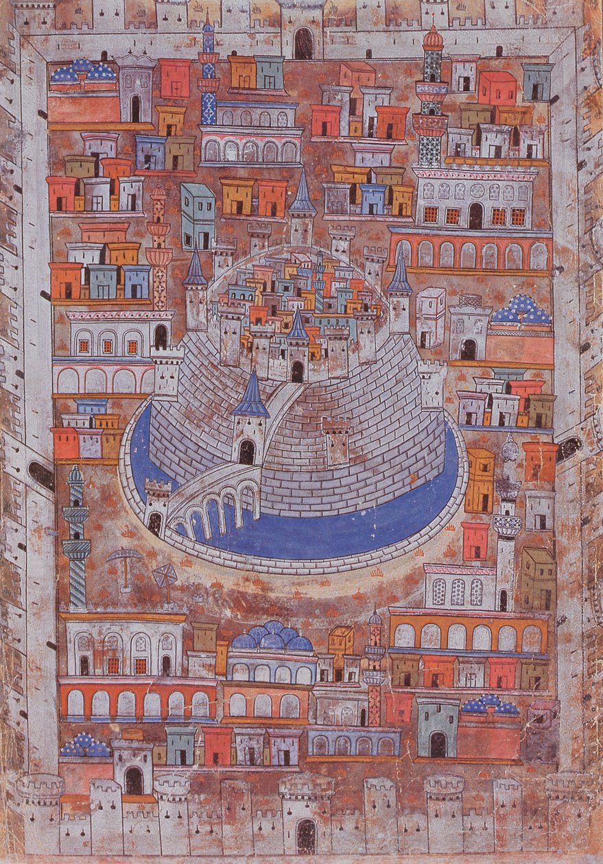 अलेप्पो का नक्शा, c.1600 द्वारा ओटोमन स्कूल