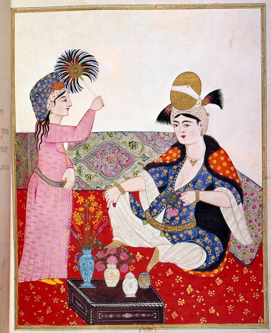 तुर्क साम्राज्य: एक सुल्तान और उसकी दासी का प्रतिनिधित्व (लॉर्ड रेनल का पसंदीदा?) १७वीं शताब्दी का लघुचित्र पेरिस, बी.एन. द्वारा ओटोमन स्कूल