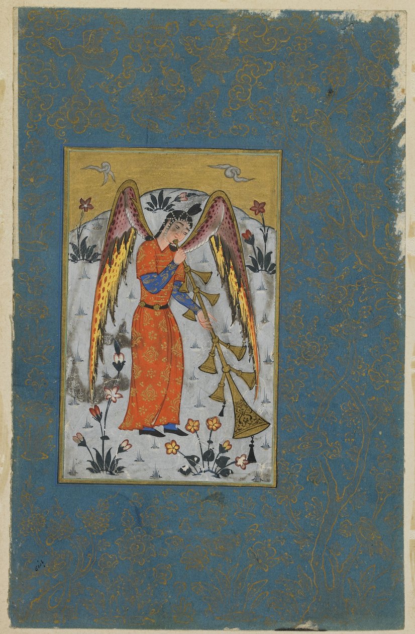 द एंजल इसराफिल, c.1580-90 द्वारा ओटोमन स्कूल