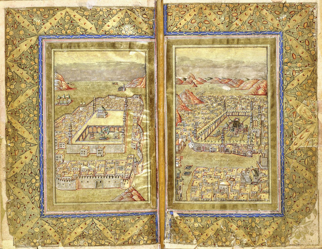 मक्का और मदीना के दृश्य, c.1794-5 द्वारा ओटोमन स्कूल