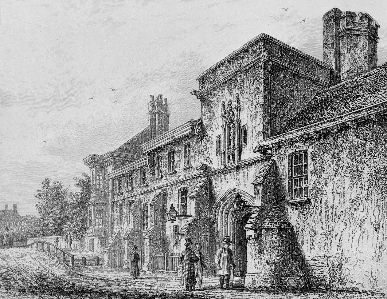 कॉलेज गेट और वार्डन लॉज विनचेस्टर, c.1830 द्वारा ओवेन ब्राउन कार्टर