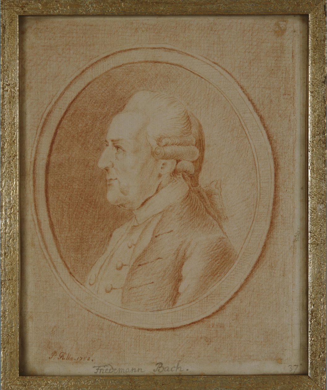विल्हेम फ्रेडरिक बाख, 1782 (कागज पर लाल चाक) द्वारा पी। गुएले या गुलाल
