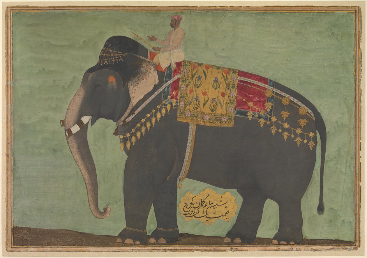 हाथी का चित्र 'आलम गुमान, सीए। 1640. द्वारा पेंटिंग का श्रेय बिचित्र्रो को दिया जाता है