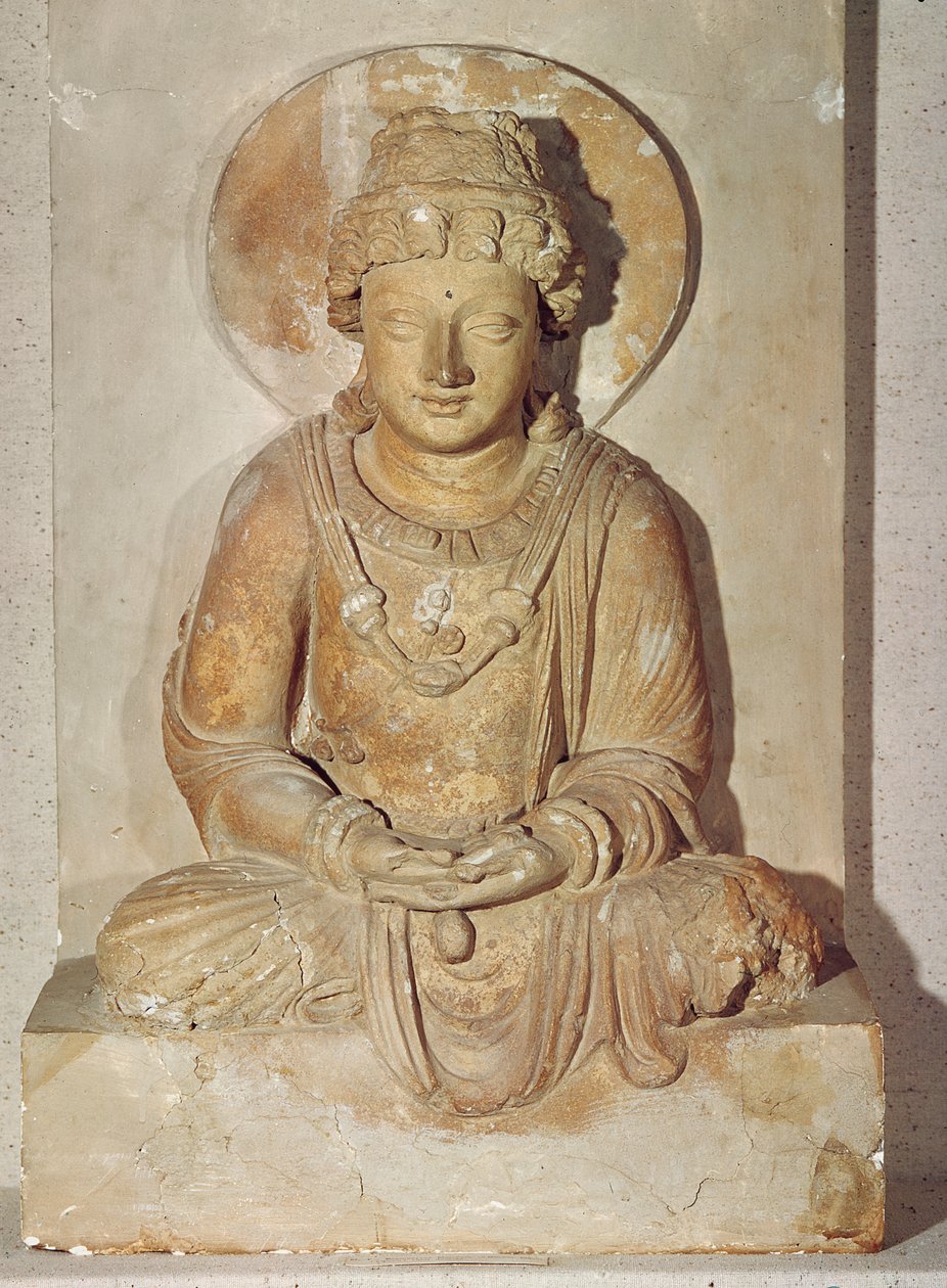 बुद्ध ध्यान में बैठे, गान्धार, ग्रीको-बौद्ध शैली, पहली-चौथी शताब्दी से द्वारा पाकिस्तानी स्कूल