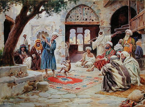 द परफॉर्मिंग मंकी (कागज पर पेंसिल के निशान के साथ वॉटरकलर) द्वारा पाओलिनो पवेसी