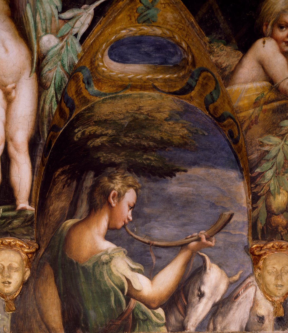 डायना और एक्टन के मिथक से शिकारी का चित्र द्वारा Parmigianino