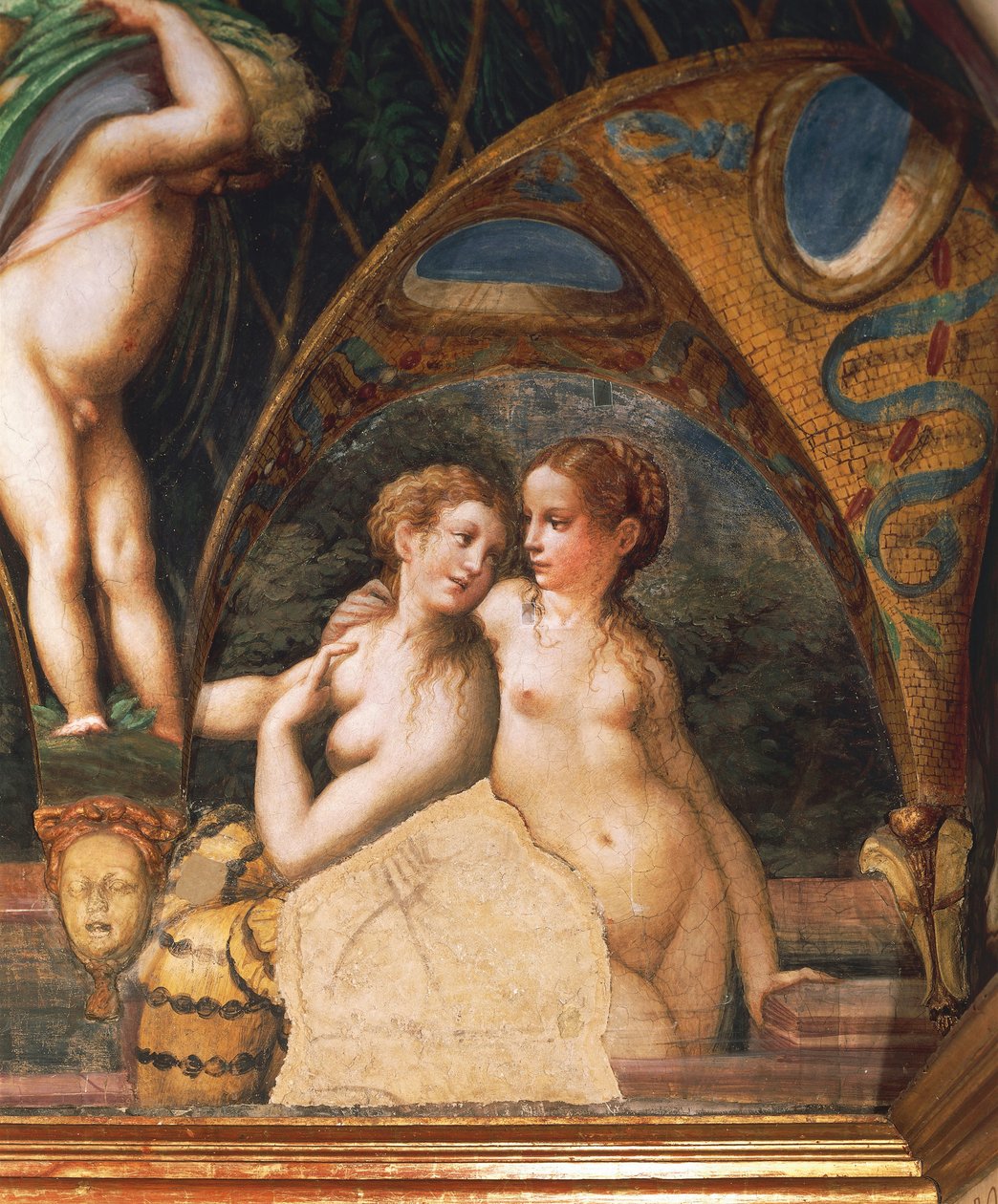 डायना और एक्टन के मिथक से अप्सराओं की जोड़ी द्वारा Parmigianino