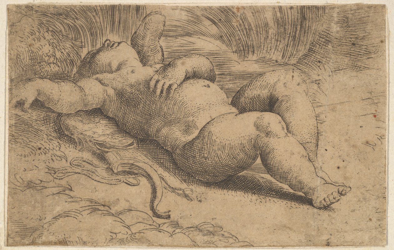कामदेव निद्रा, 16 वीं शताब्दी। द्वारा Parmigianino