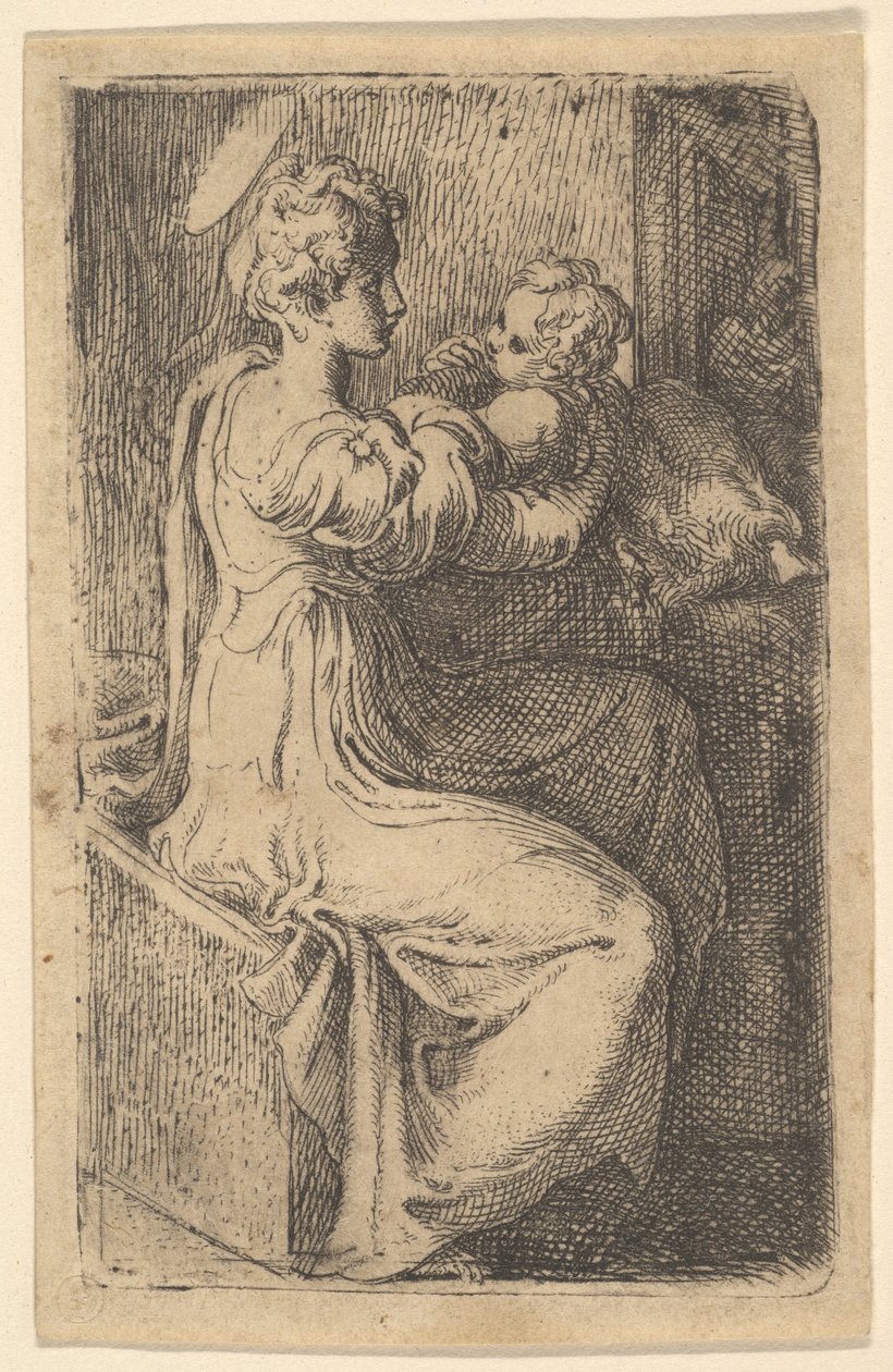 मैडोना एंड चाइल्ड, 16 वीं शताब्दी। द्वारा Parmigianino