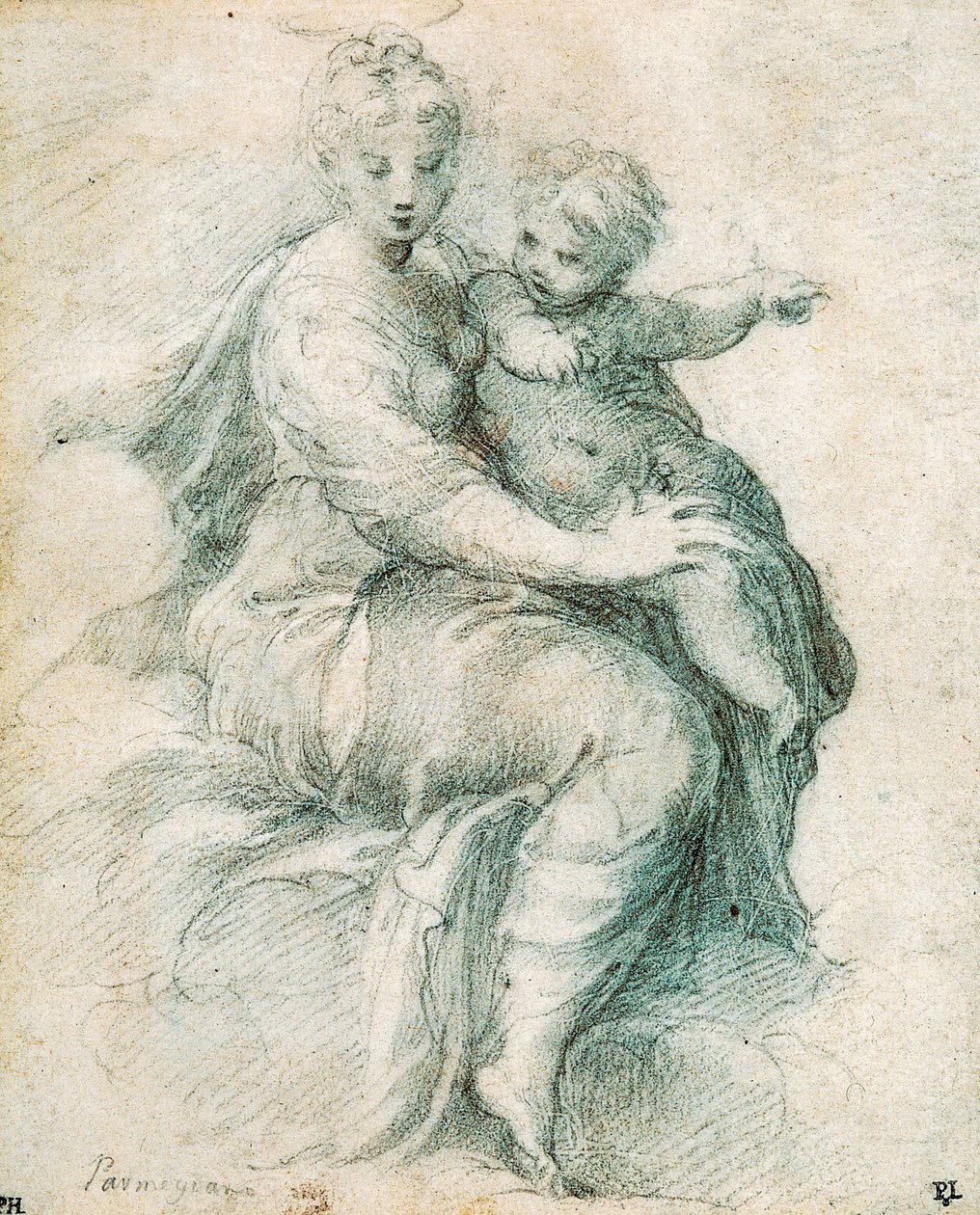 मैडोना एंड चाइल्ड ऑन द क्लाउड्स, c1525 द्वारा Parmigianino