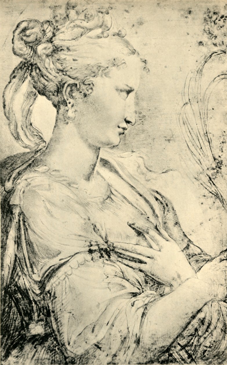 सेंट कैथरीन का अध्ययन, c1530-1540, 1943। द्वारा Parmigianino