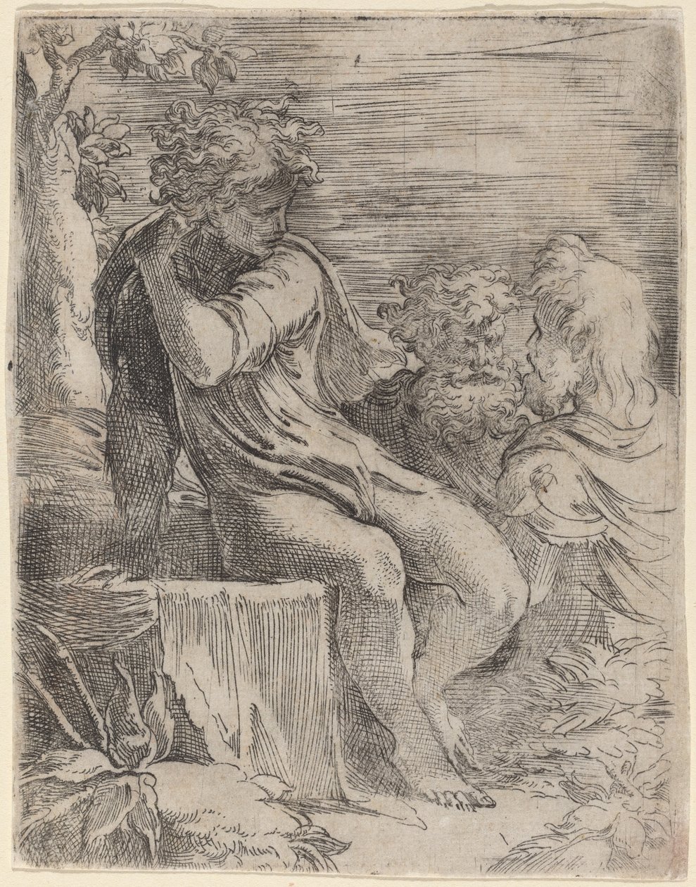 लड़का और दो बूढ़े द्वारा Parmigianino