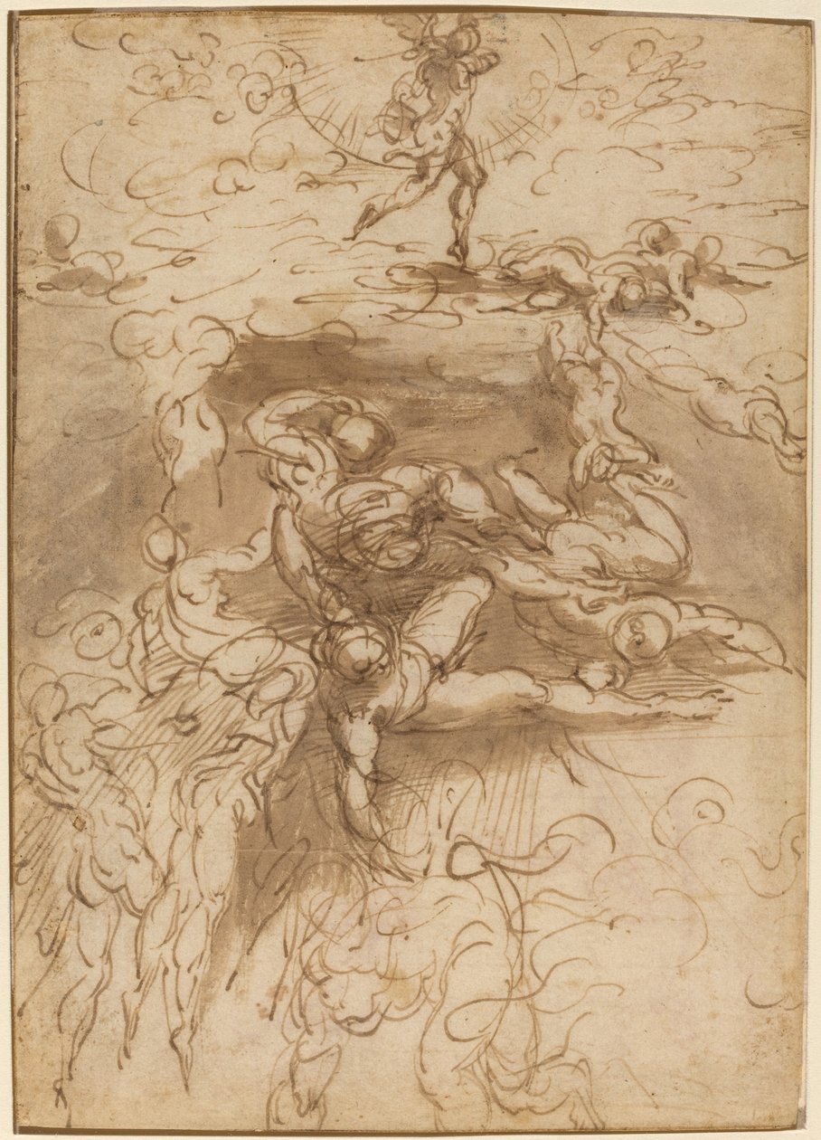 विद्रोही एन्जिल्स का पतन [रेक्टो] द्वारा Parmigianino