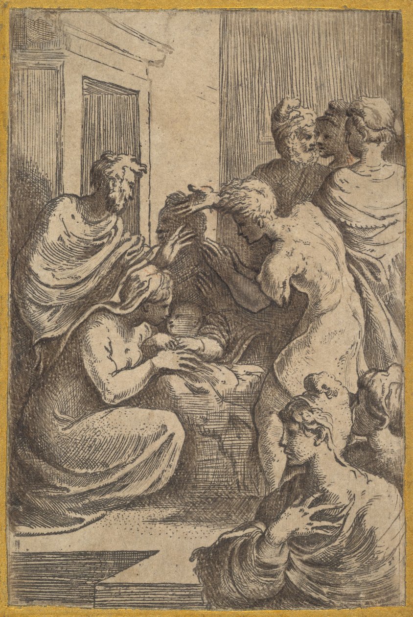 द नेटिविटी, 16 वीं शताब्दी। द्वारा Parmigianino