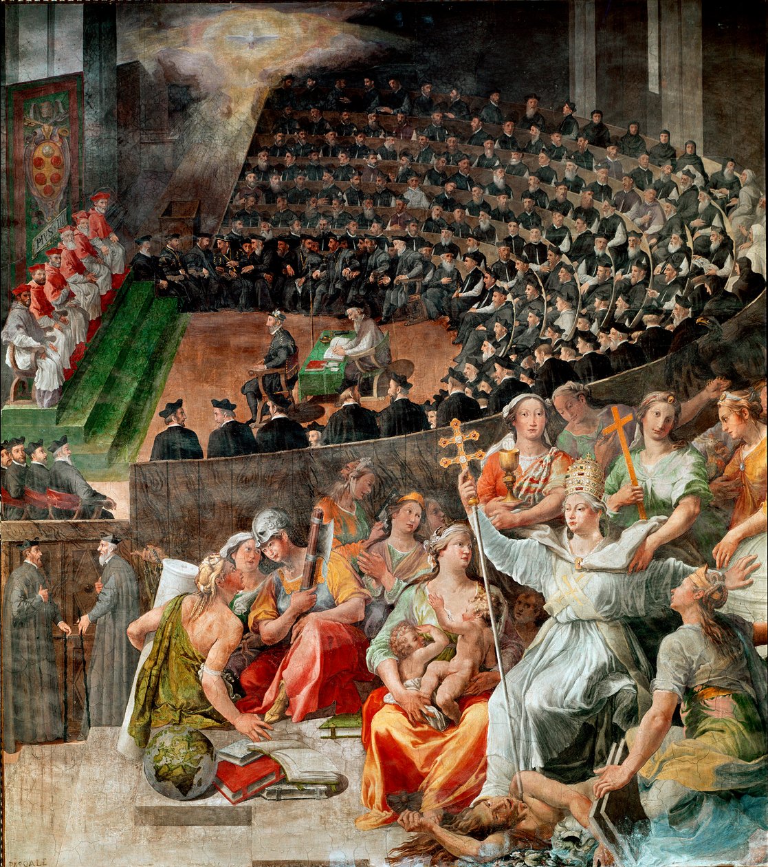 1545 और 1563 में ट्रेंट की परिषद Pasquale Cati (1550-1620) द्वारा फ्रेस्को 1588-1589 Trastevere, रोम में सांता मारिया के चर्च द्वारा Pasquale Cati