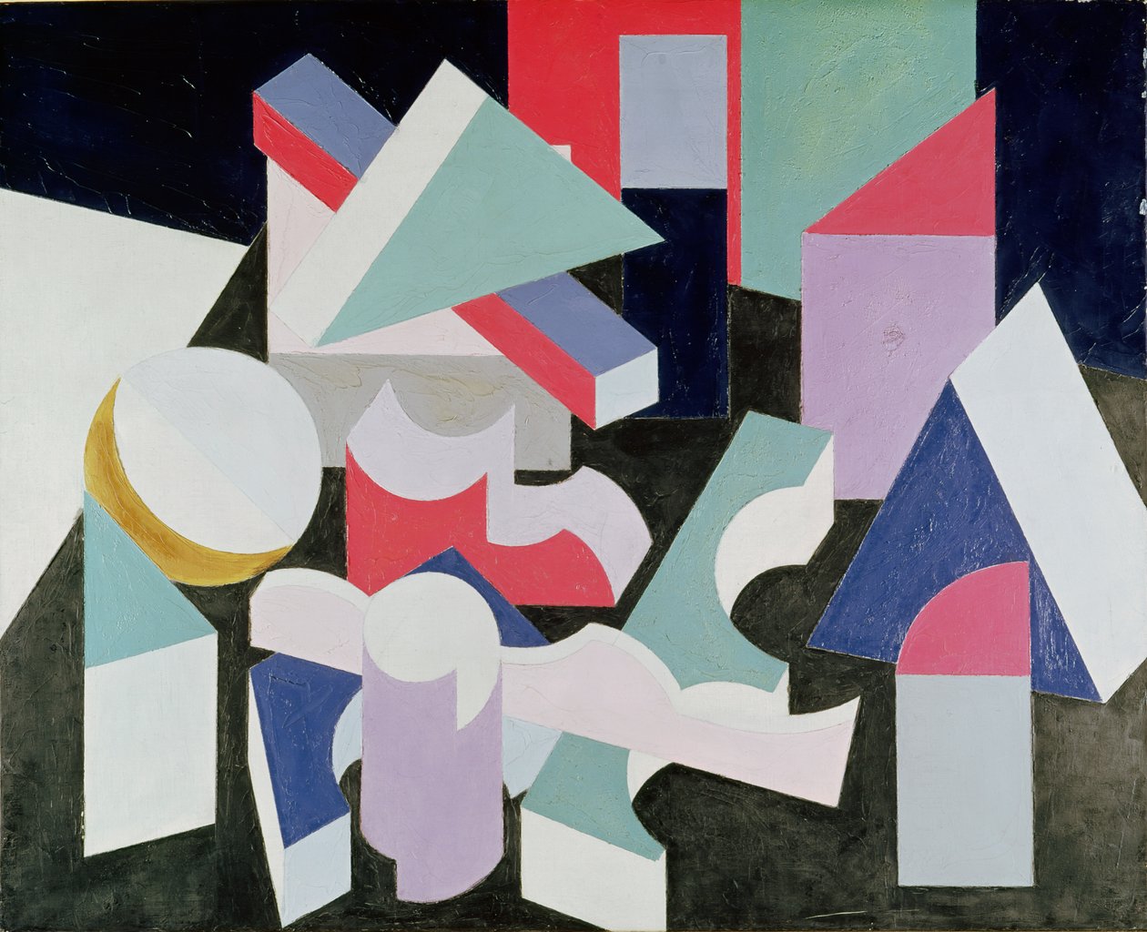 रचना, c.1923-26 (कैनवस पर तेल पूर्व क्रेयॉन) द्वारा पैट्रिक हेनरी ब्रूस