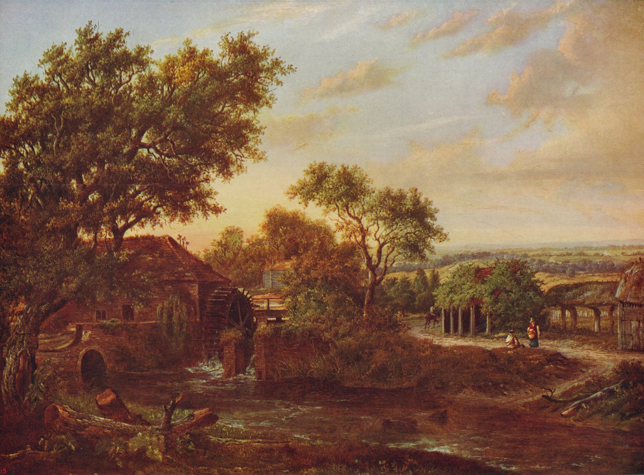 द वॉटर मिल, कारशाल्टन, 1830, c1915 द्वारा पैट्रिक नसीम