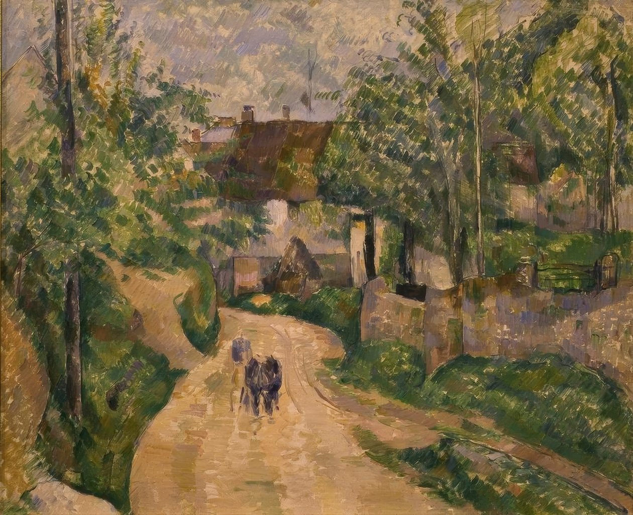 P.Cézanne, Wegbiegung in Auvers-sur-Oise द्वारा पॉल सेज़ेन