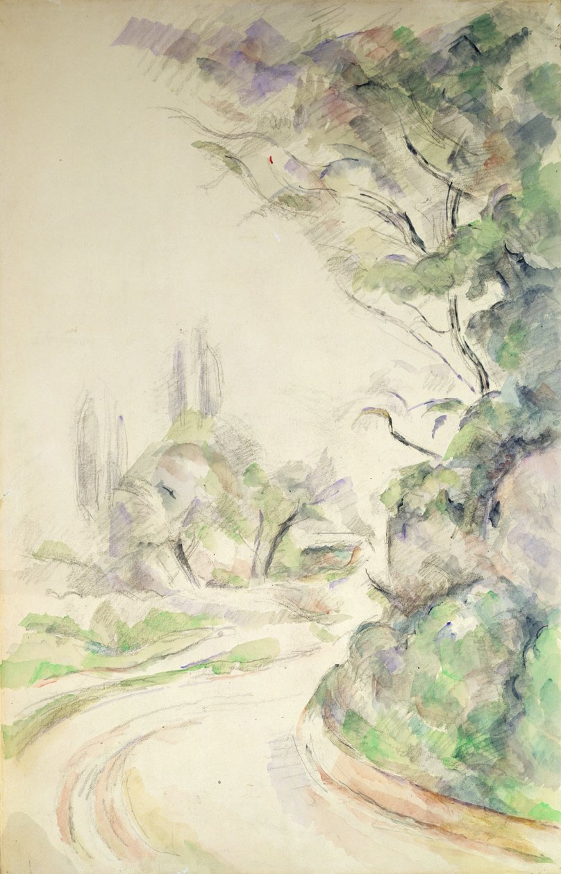 घुमावदार सड़क, c.1900-06 द्वारा पॉल सेज़ेन