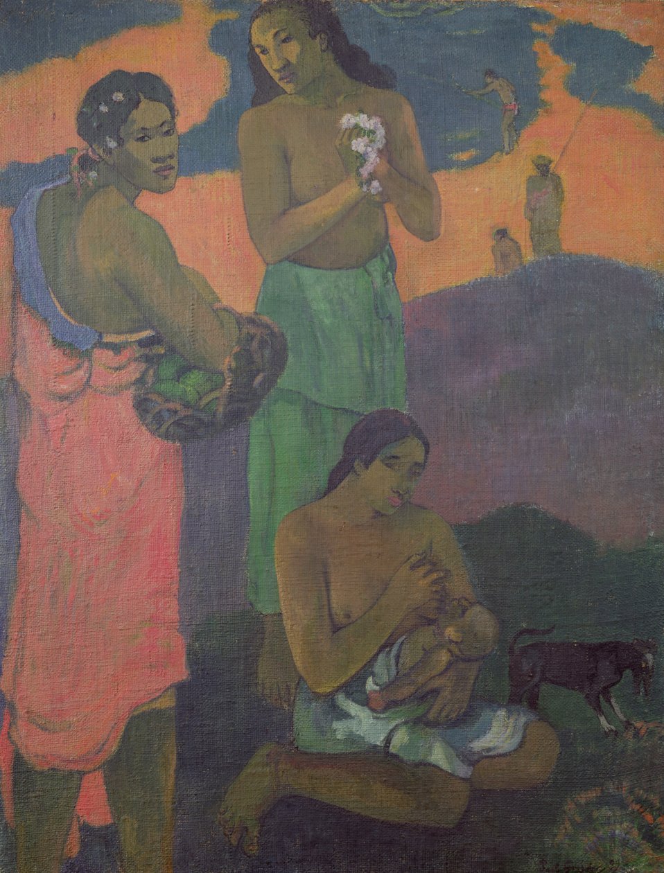 मातृत्व, या तीन महिलाएं सीहोर पर, 1899 द्वारा पॉल गाउगिन