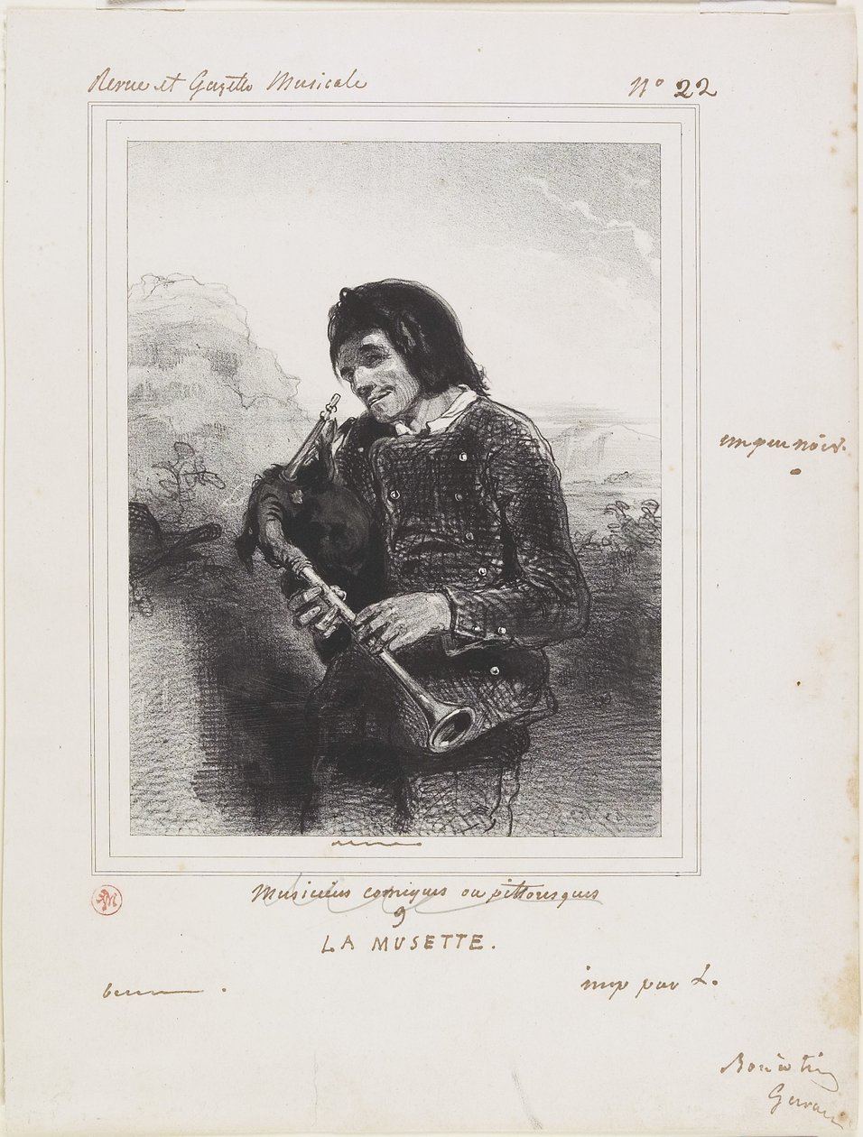 ला मसेट (द बैगपाइप प्लेयर), 1844 द्वारा पॉल गवरानी