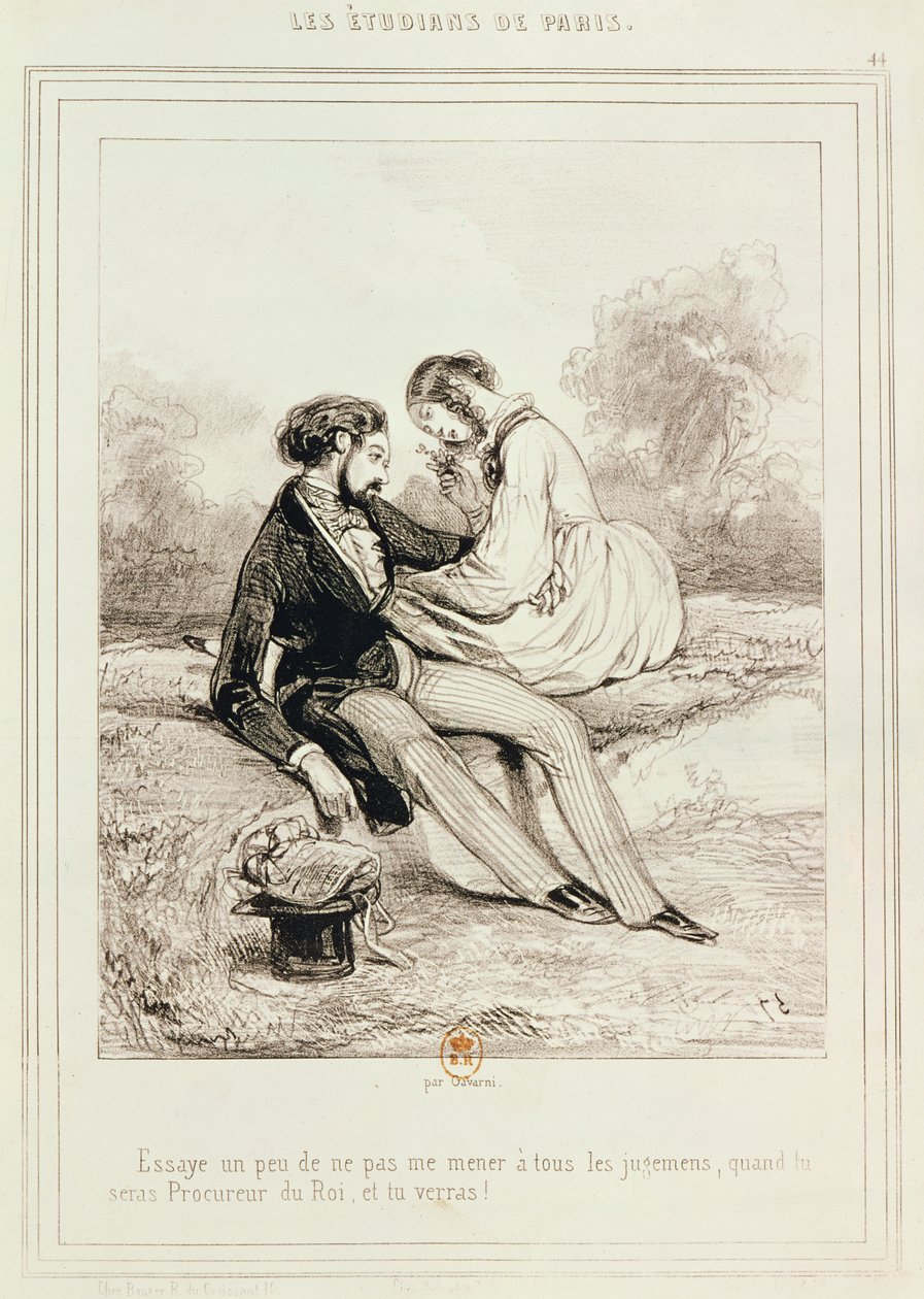 &39;द स्टूडेंट्स ऑफ पेरिस&39;, 1839 द्वारा पॉल गवरानी
