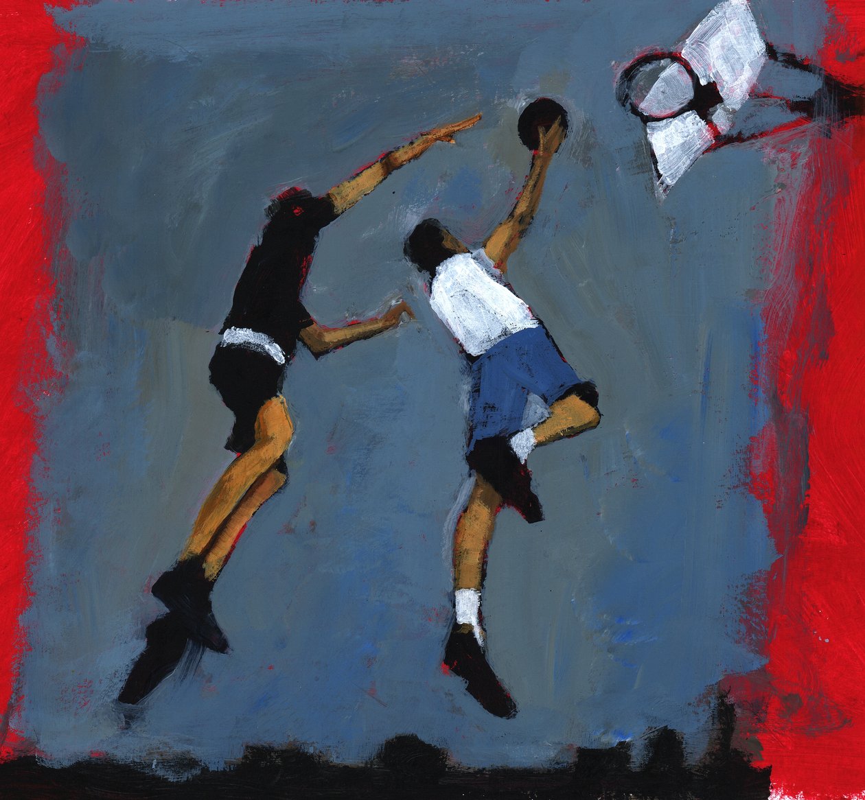 बास्केटबॉल खिलाड़ी, 2009 (बोर्ड पर एक्रिलिक) द्वारा पॉल पॉविस