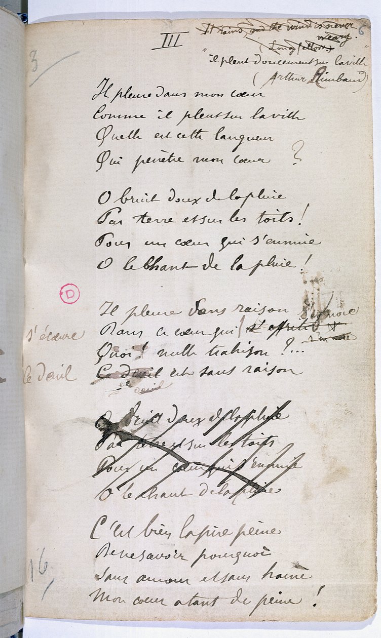 &39;रोमांस विदाउट वर्ड्स&39;, 1874 से &39;फॉरगॉटन एरियड्स, III&39; का मैनीक्योर द्वारा पॉल वरलाइन