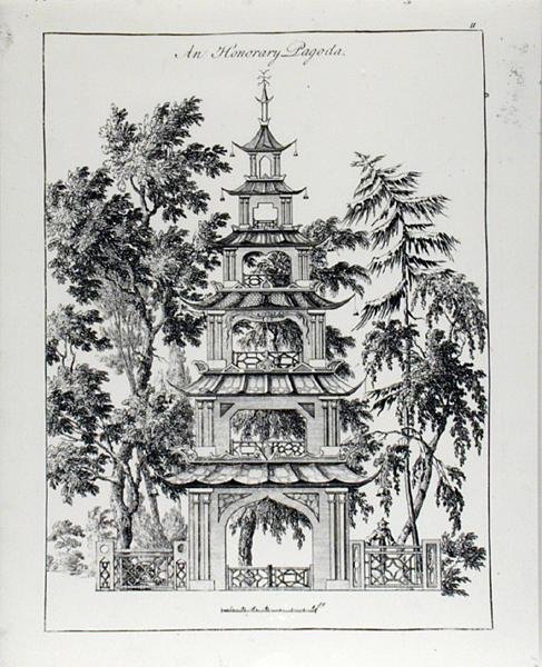 एक मानद शिवालय, 'चीनी वास्तुकला, नागरिक और सजावटी' से, 1759 प्रकाशित (उत्कीर्णन) (बी / डब्ल्यू फोटो) द्वारा पॉल डेकर