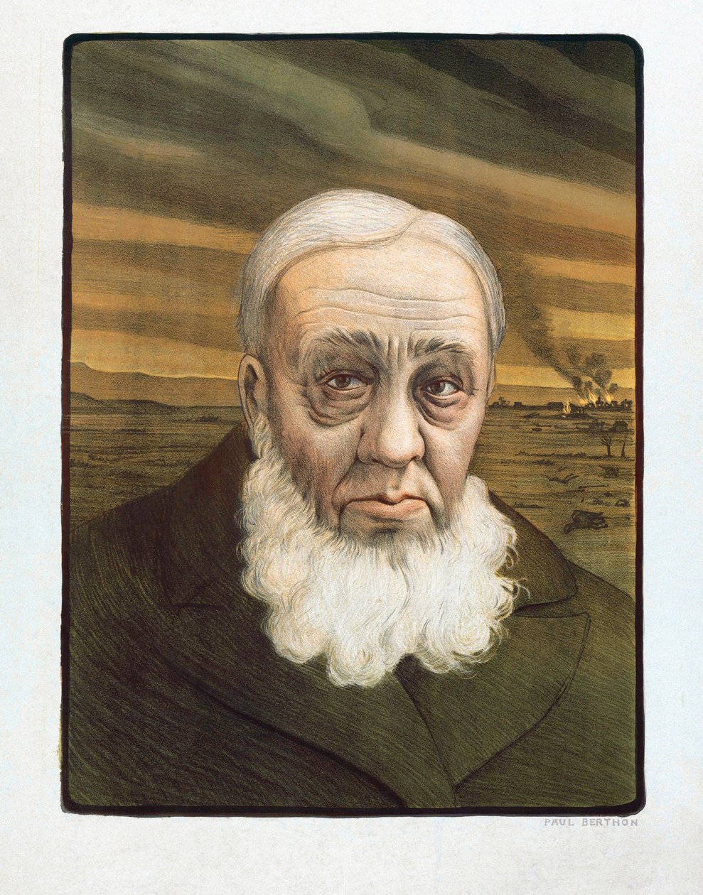 पॉल क्रूगर पोर्ट्रेट (1825-1904) (उत्कीर्णन) द्वारा पॉल (बाद) बर्थन