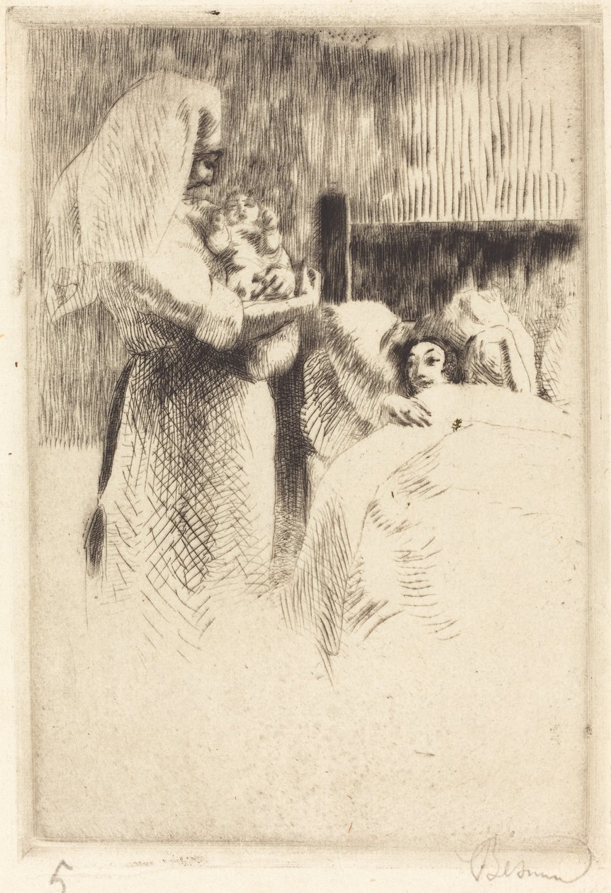 ऐनी-एलिजाबेथ बेसनार्ड के जन्म की घोषणा एनी-एलिसाबेथ का जन्म कार्ड..., 1922। द्वारा पॉल अल्बर्ट बेसनार्ड