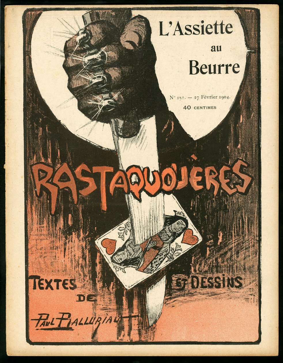 "" L'Plate au Beurre "", संख्या 152, रंगों में व्यंग्य का कवर द्वारा पॉल बल्लुरियाउ