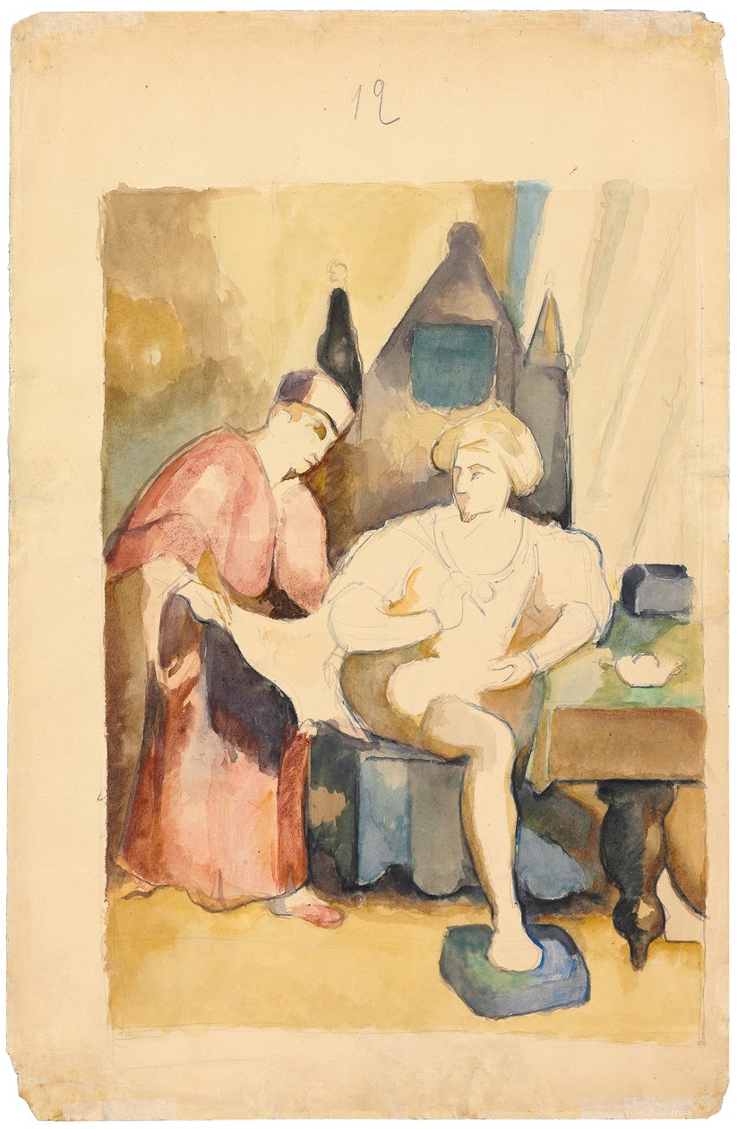 एक रोमांटिक कहानी को दर्शाती दृश्य; सीन इलस्ट्रेंट अन रिकिट रोमैंटिक, c.1875-1885 द्वारा पॉल सेज़ेन