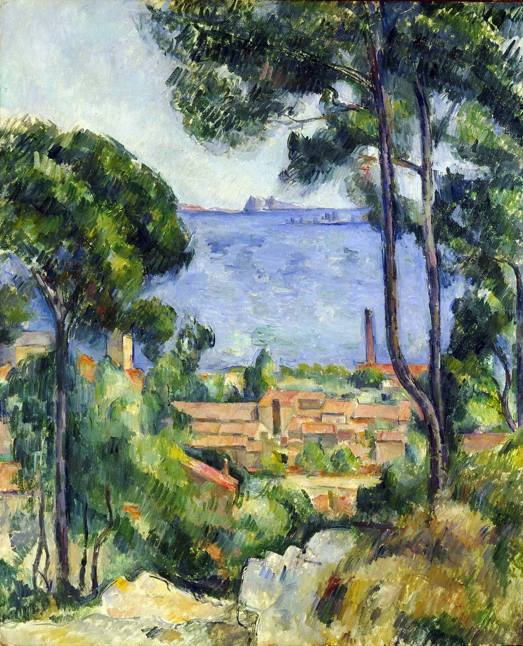 L'Estaque और Chateau d'If par Cezanne, पॉल का दृश्य (1839-1906)। कैनवास पर तेल, आकार: 71x57,7 द्वारा पॉल सेज़ेन