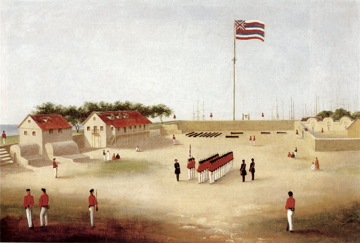 होनोलूलू किले का दृश्य, c.1853 (कैनवास पर तेल) द्वारा पॉल एम्मर्ट