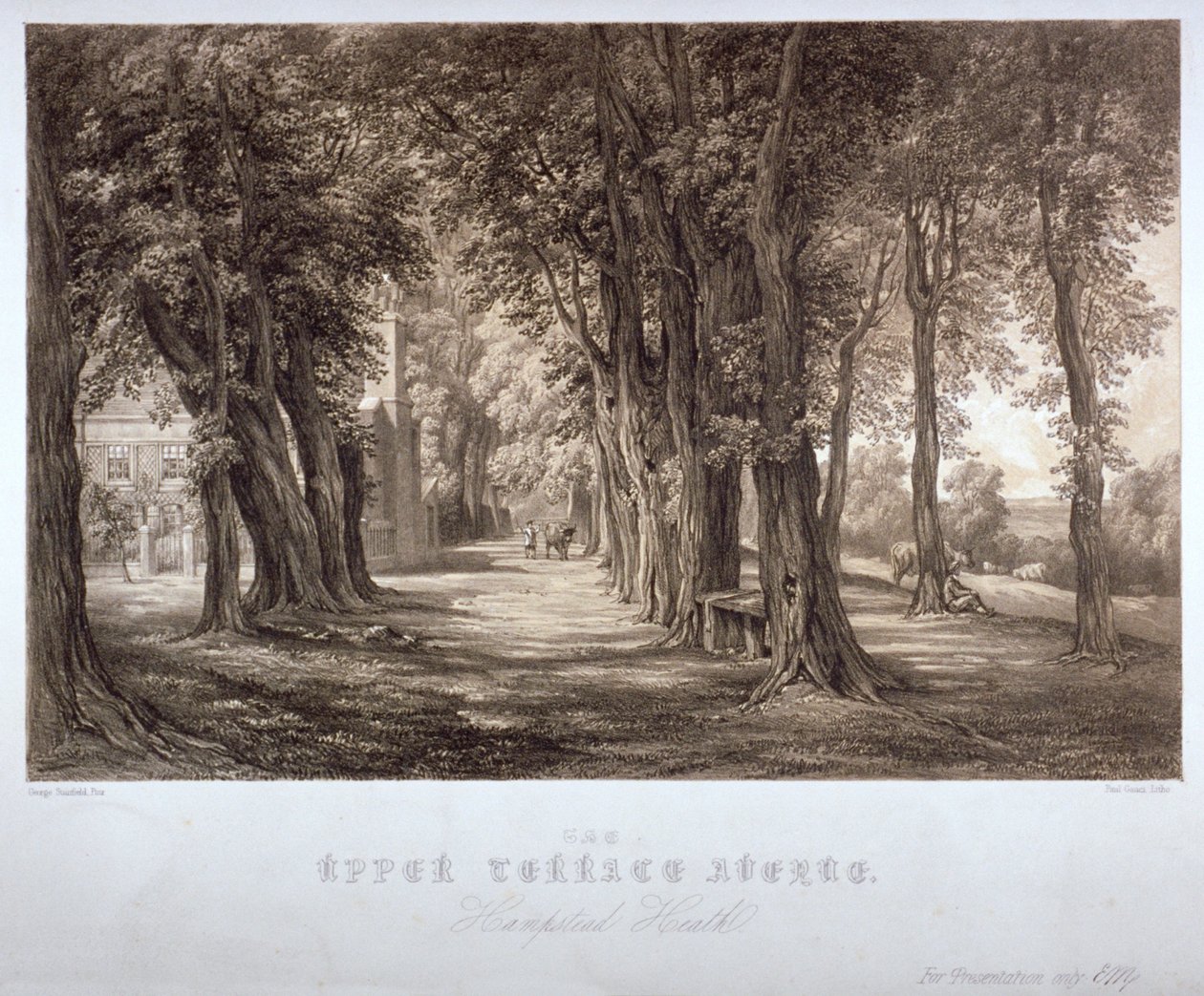 द अपर टेरेस एवेन्यू, हैम्पस्टेड हीथ, लंदन, c1840 द्वारा पॉल गौसी