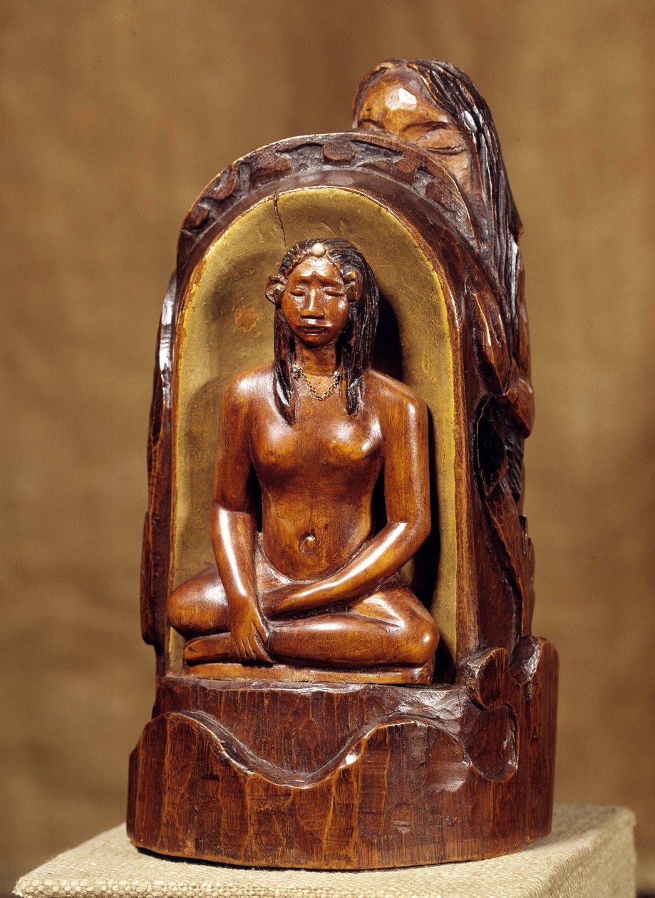 पॉल गाउगिन (1848-1903) द्वारा आइडल ए ला पर्ल लकड़ी की मूर्ति, सोना और मोती। 1892-1893 सूर्य। 0,23x0,12x0,11 मीटर पेरिस, म्यूसी डी'ऑर्से द्वारा पॉल गाउगिन