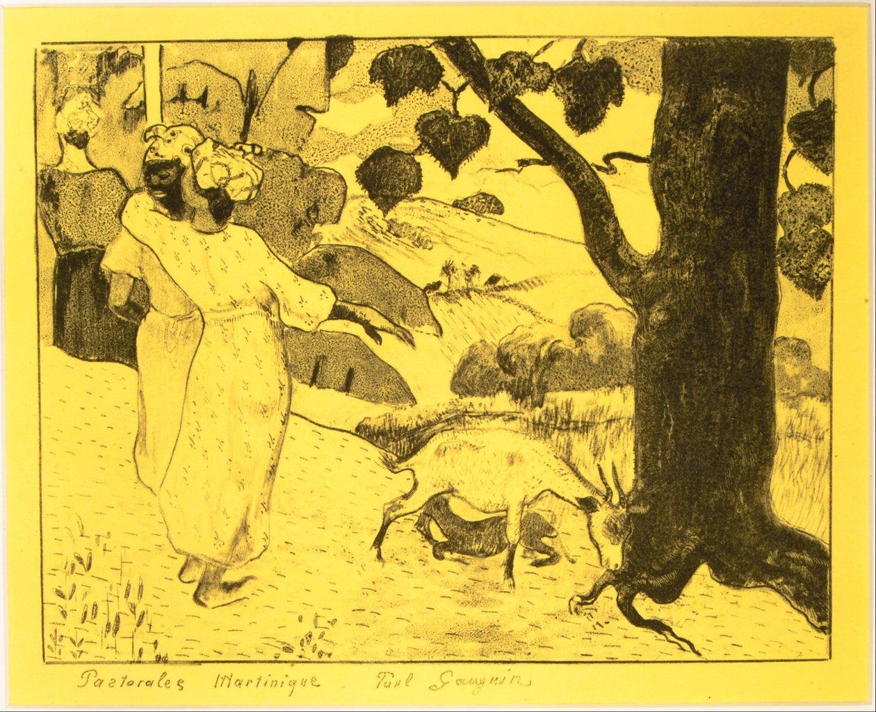 मार्टीनिक पैस्टोरल्स, वोल्पिनी सूट से: लिथोग्राफिक ड्रॉइंग्स, 1889., 1889। द्वारा पॉल गाउगिन