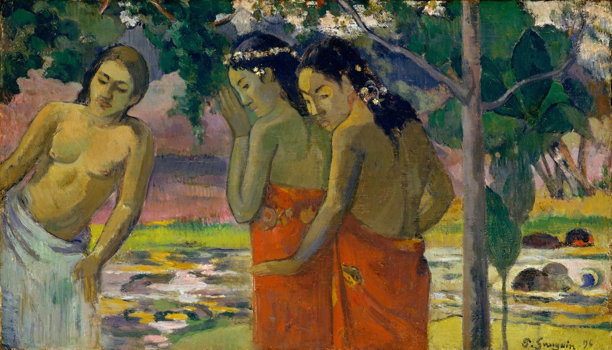 तीन ताहितियन महिलाएं, 1896। द्वारा पॉल गाउगिन