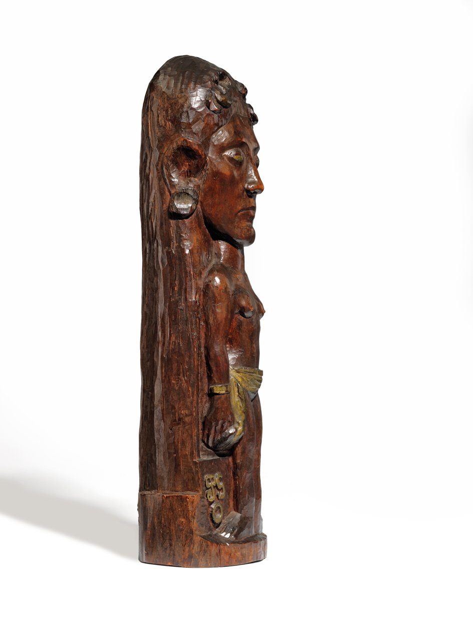 थेरेस, c.1902-3 (नक्काशीदार मेरो लकड़ी, गिल्डिंग और तांबे की कील) (2835560-1 भी देखें) द्वारा पॉल गाउगिन
