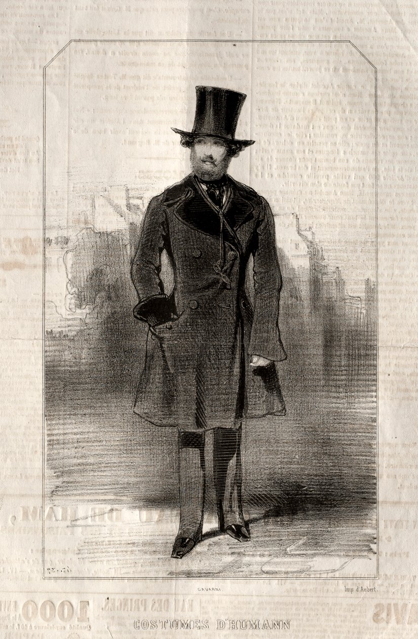 वेशभूषा डी हमन, 1843। द्वारा पॉल गवरानी