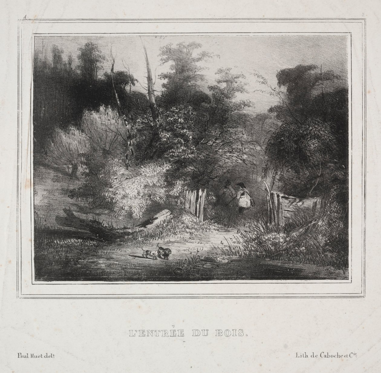 परिदृश्य: वन का प्रवेश, 1829। द्वारा पॉल हूएट