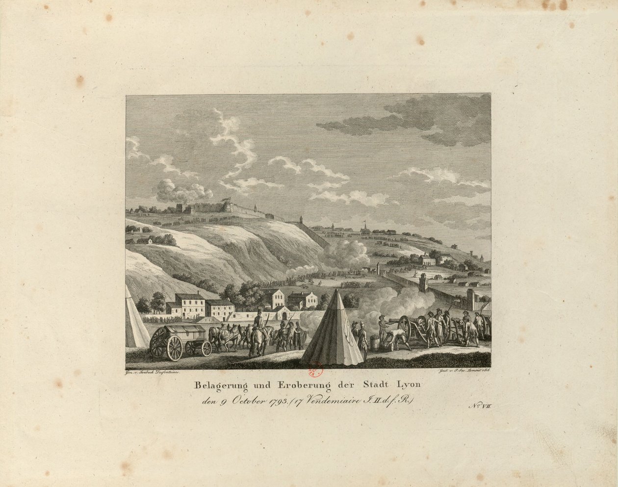 ल्योन शहर की घेराबंदी और कब्जा: 9 अक्टूबर, 1793, 1816-1818। द्वारा पॉल जैकब लैमिनाईट