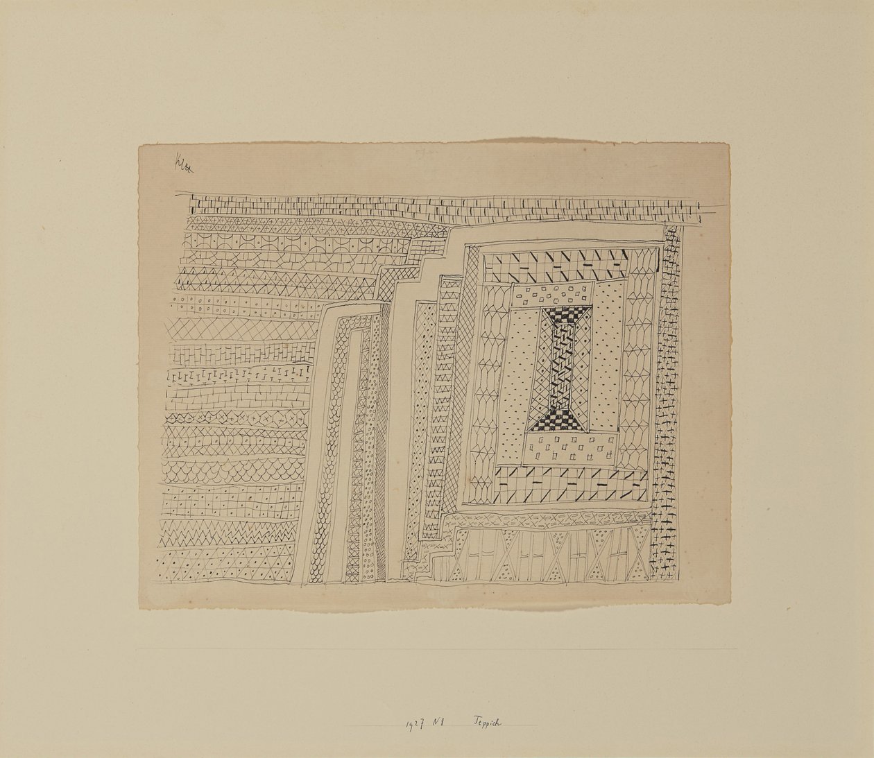 कालीन केलिम, 1927। द्वारा पॉल क्ले