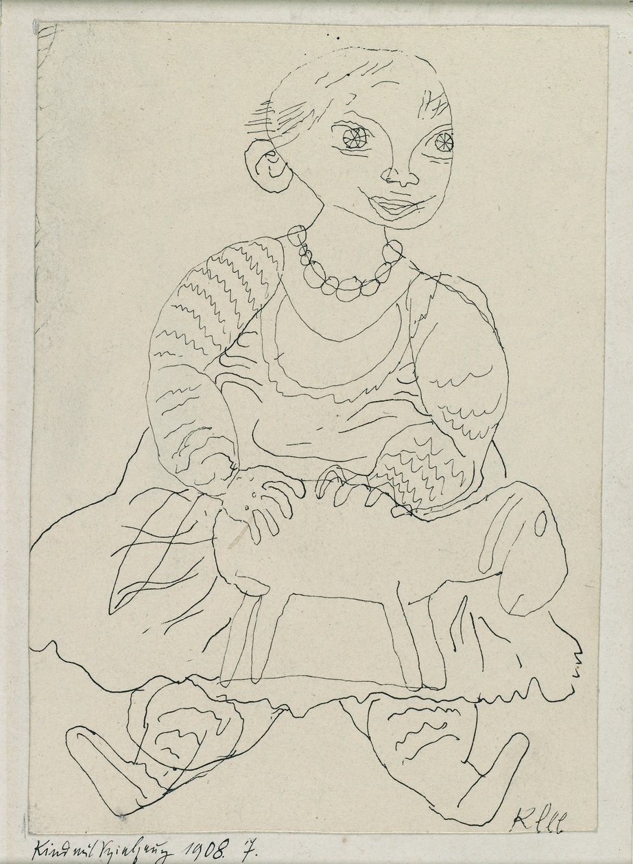 एक खिलौना वाला बच्चा, 1908 द्वारा पॉल क्ले