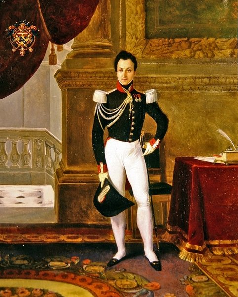 मार्क्विस क्लाउड डी मैग्नी डी'ऑस्टियानो का पोर्ट्रेट, c.1830 (कैनवास पर तेल) द्वारा पॉल लेकोमटे