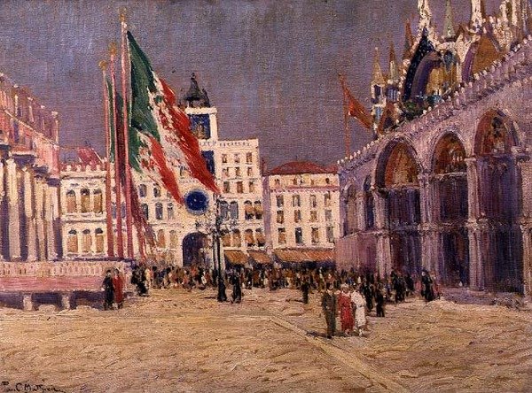 महोत्सव दिवस, c.1925 (कैनवास पर तेल) द्वारा पॉल मैथ्यू