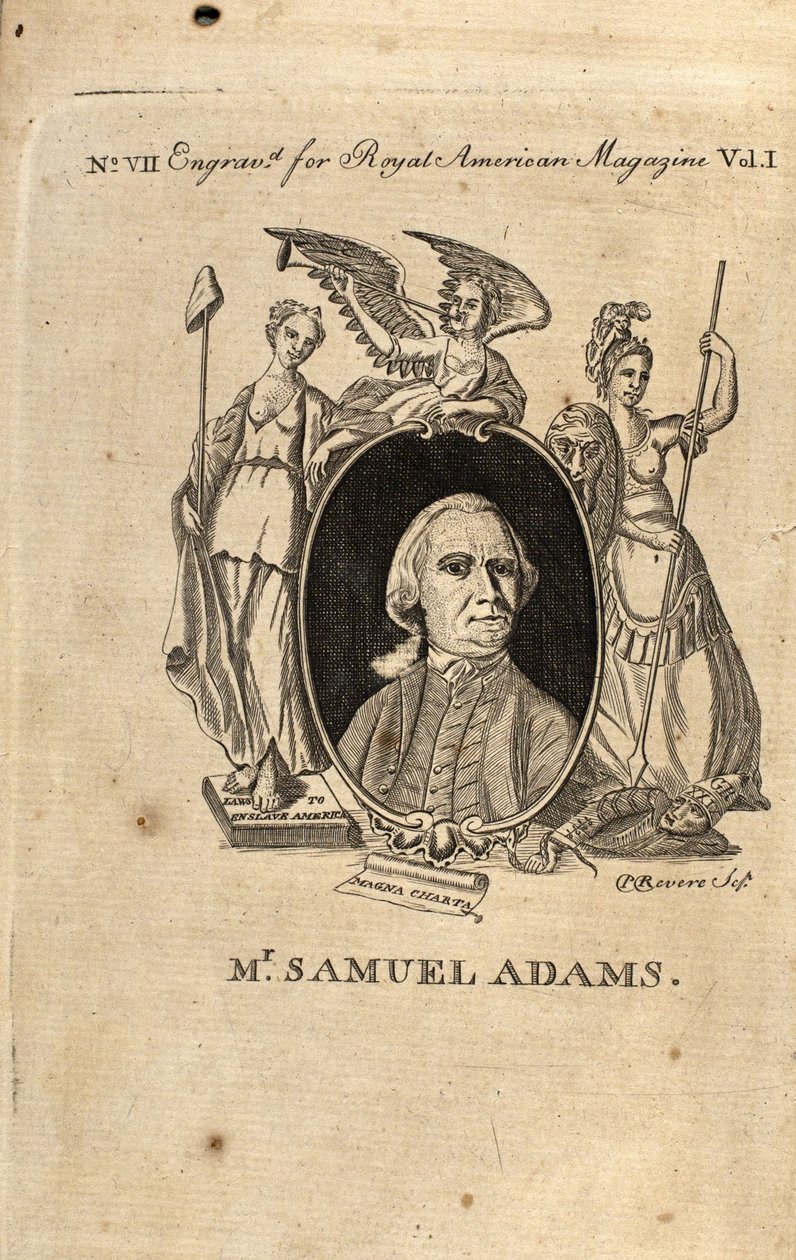 सैमुअल एडम्स, 1774 द्वारा पॉल रेवरे