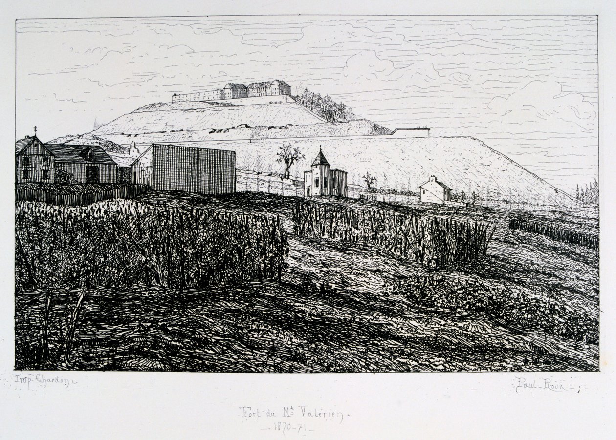फोर्ट डू मोंट वेलेरियन, पेरिस की घेराबंदी, 1870-1871 द्वारा पॉल रॉक्स