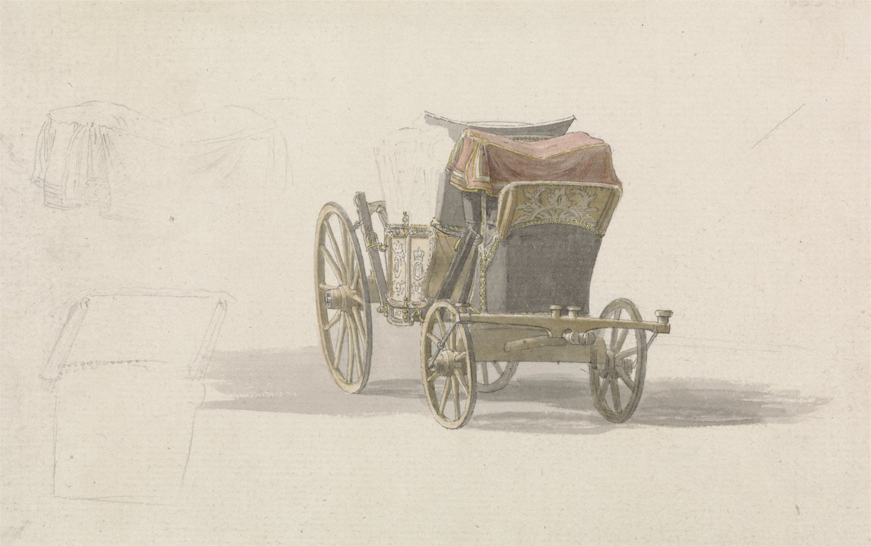 शाही कोच के साथ एक कोच, c.1764 (कागज पर पेंसिल और डब्ल्यू - सी) द्वारा पॉल सैंडबी